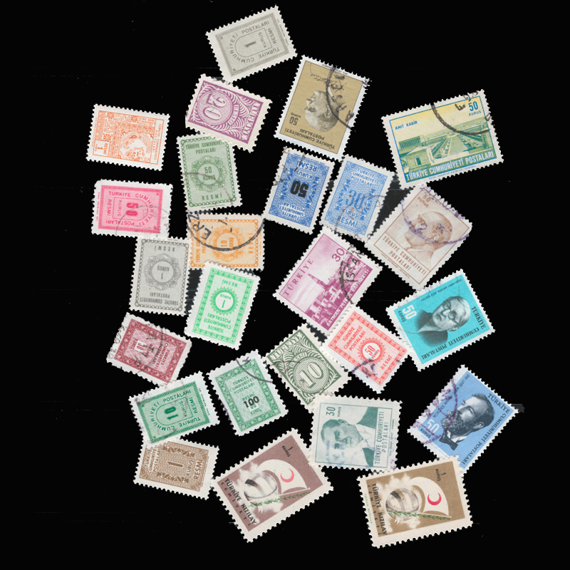 Collectible Vintage Postage Stamps - 20 sztuk/partia Stare tureckie znaczki pocztowe
