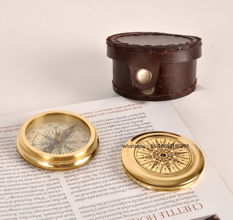 Collectible Vintage Tools - Indyjski importowany kompas z mosiądzu w
