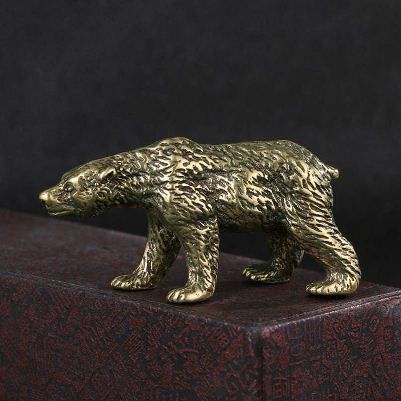 Vintage Collectible Bears - 1 szt. Antyczna rzeźba niedźwiedzia z