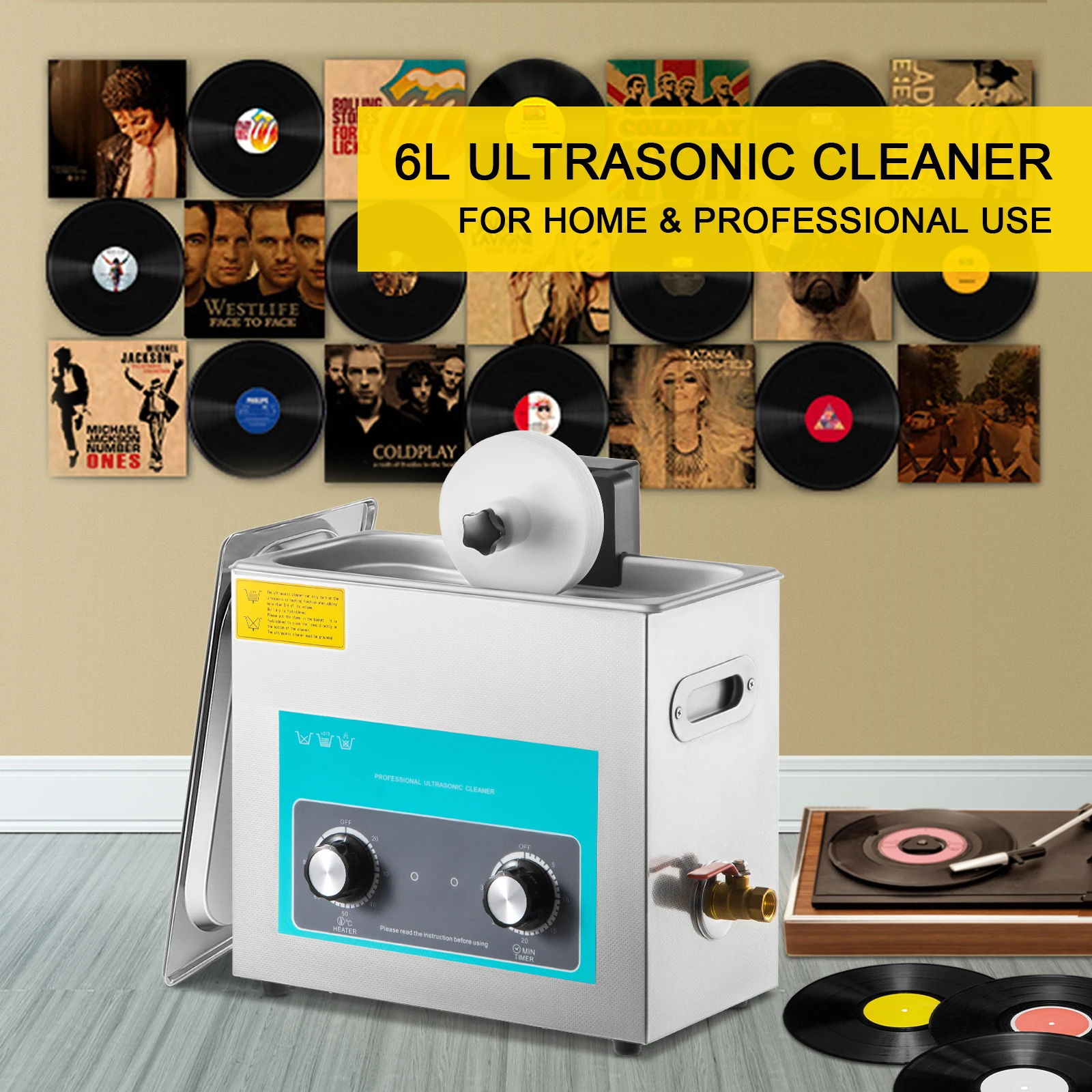 Vinyl Record Cleaner - SIHAO 6L Ultradźwiękowa Myjka do Płyt