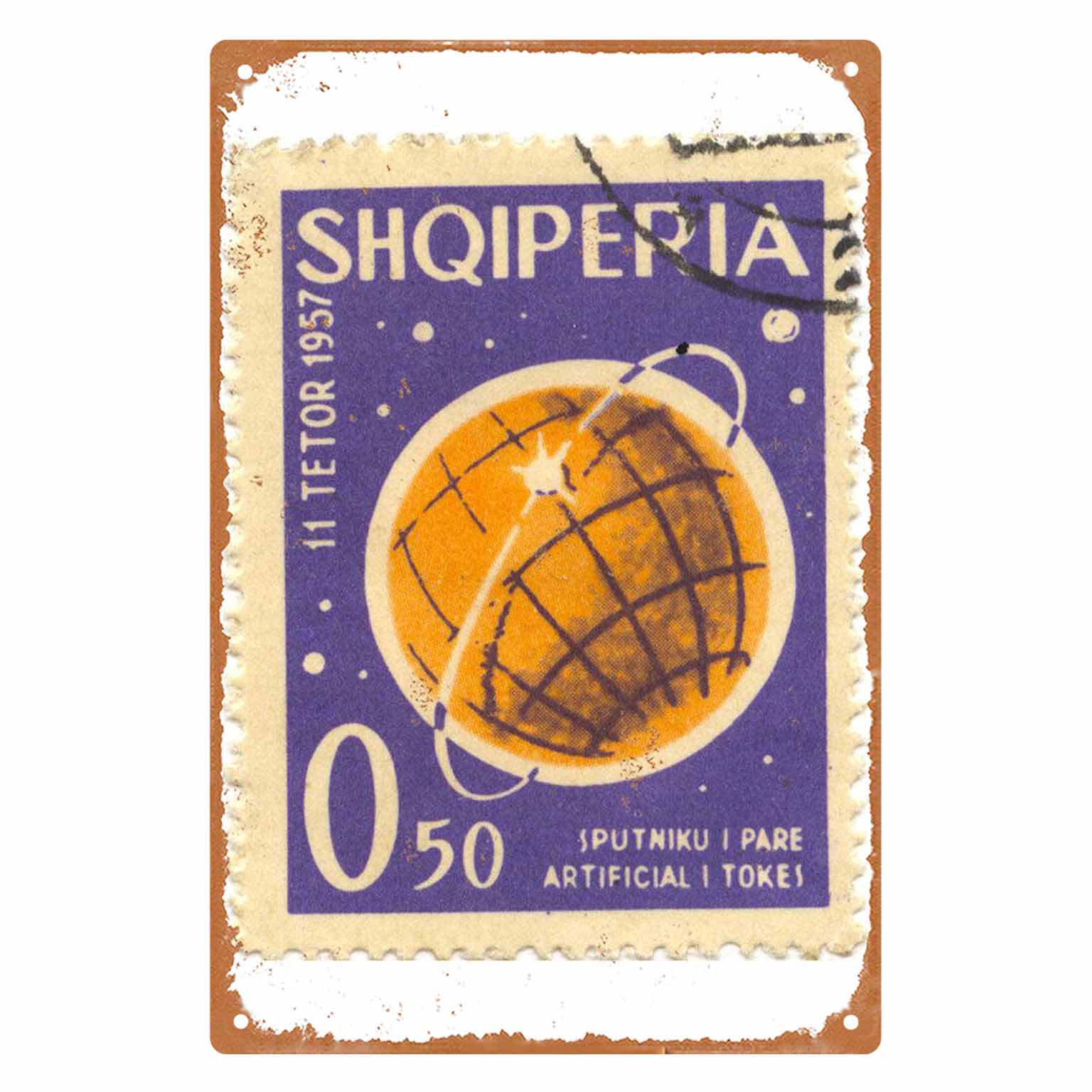 Collectible Vintage Postage Stamps - 2D FLAT 1 szt. Vintage Albania