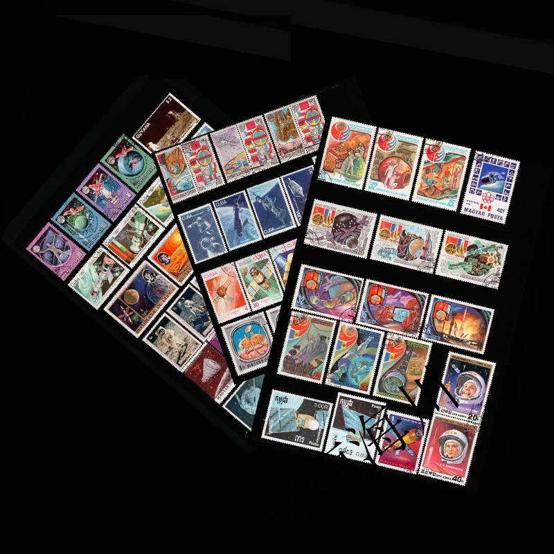 Collectible Vintage Postage Stamps - 100 Różnych Znaczków Kosmicznych Prawdziwe Używane