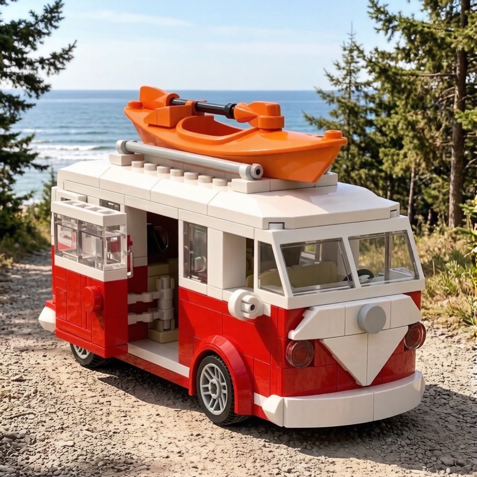 Vintage Toys Collector - Zestaw do składania vintage kampera plażowego,