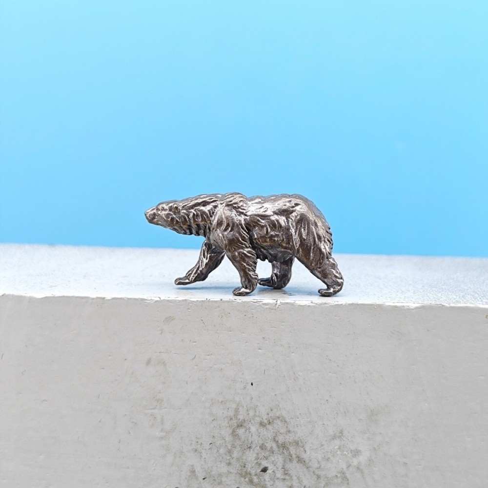Vintage Collectible Bears - Antyczna Mosiężna Figurka Niedźwiedzia Brązowego w